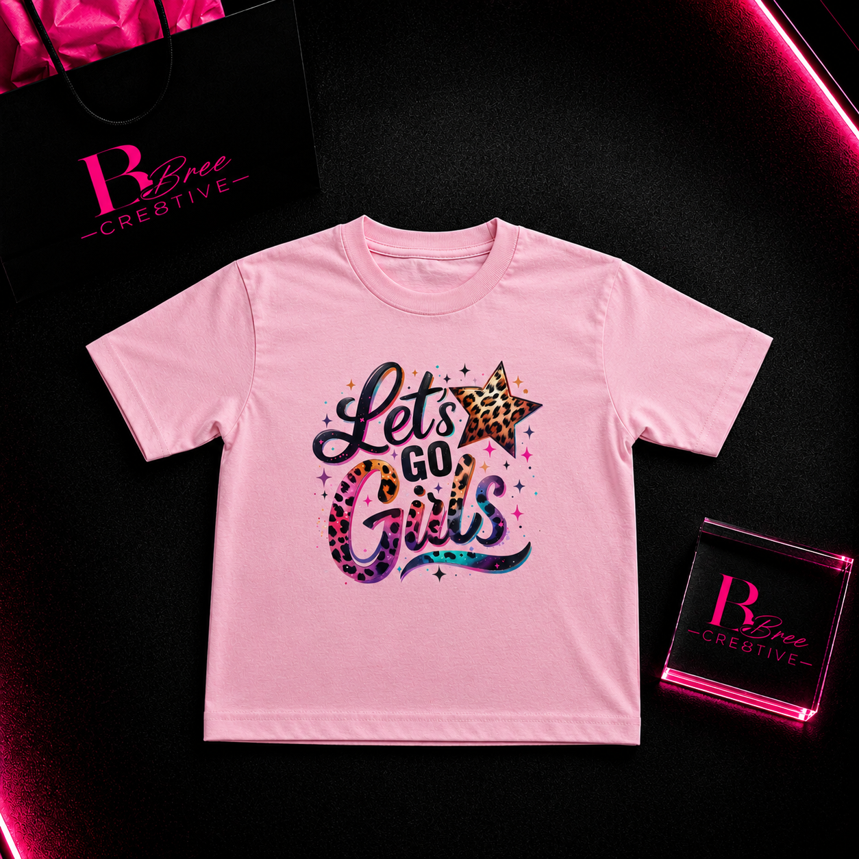 Leopard Let's Go Girls Kids Graphic T-Shirt