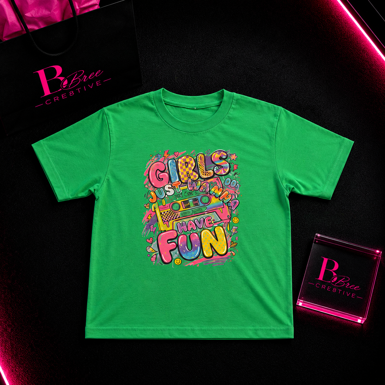 Girls Just Wanna Have Fun Kids Graphic T-Shirt