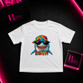 Bruh Tie-Dye Shark Kids Graphic T-Shirt